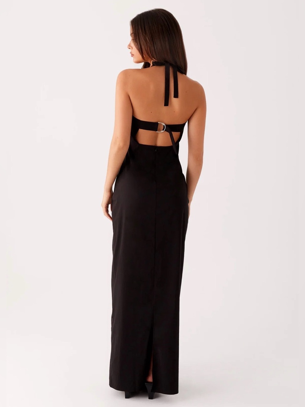 Peppermayo Black Halter Maxi Dress with Bust Detail - Picture 3 of 9